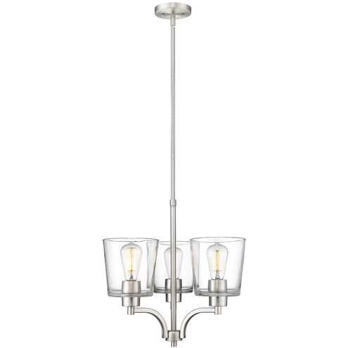 Evalon 3 Light 18 inch Brushed Nickel Chandelier Ceiling Light